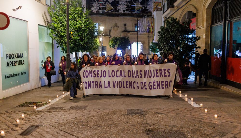 La manifestación por el 25N en Jerez