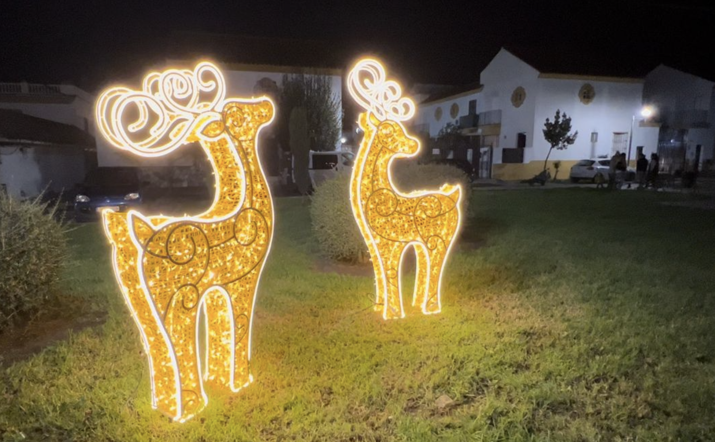 Decoración navideña en Guadalcacín, que tendrá próximamente una doble nevada artificial, en la pasada Navidad.