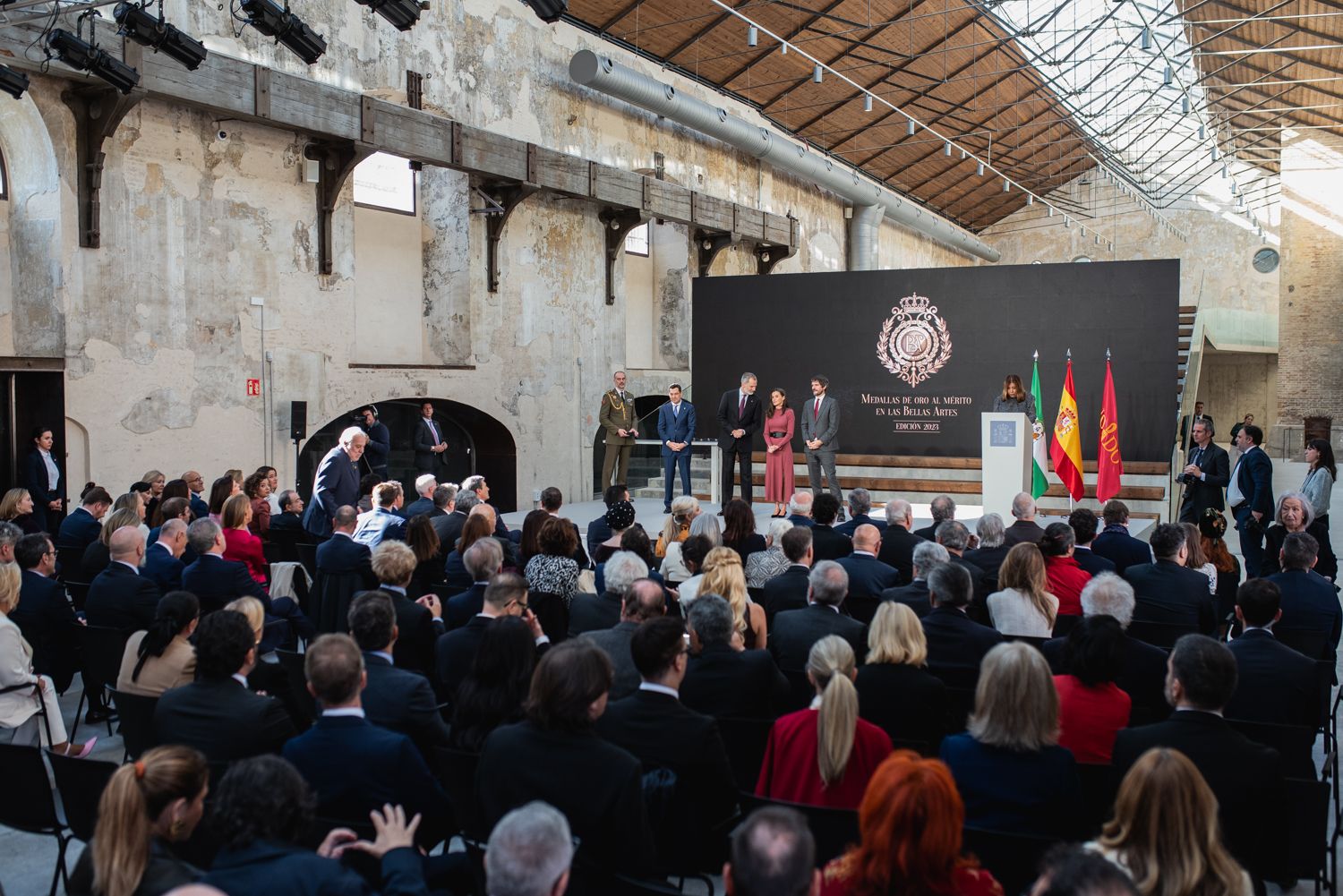 Acto de entrega de las Medallas al Mérito en las Bellas Artes 2023, en la Antigua Fábrica de Artillería de Sevilla