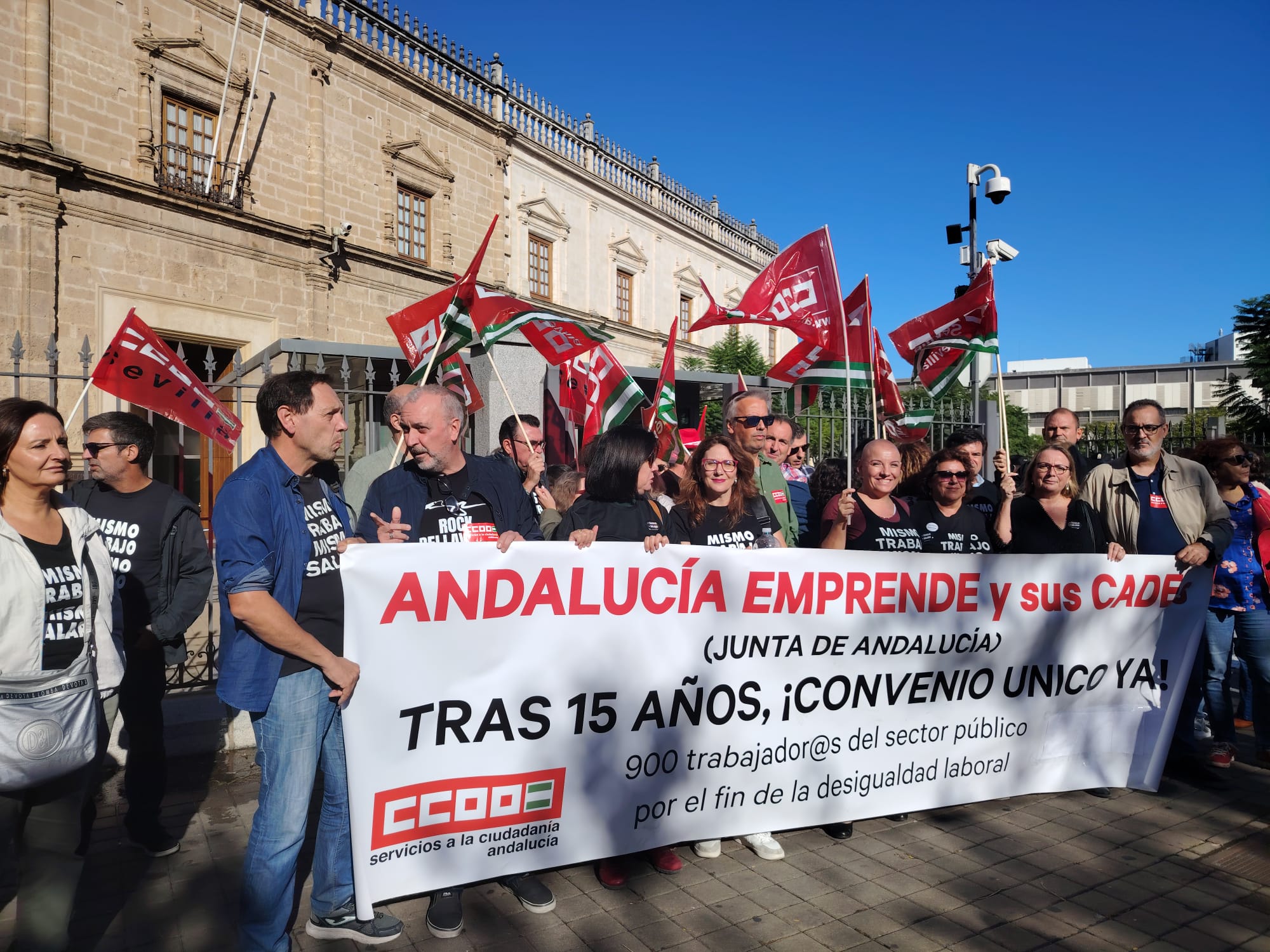 Una de las protestas de CCOO en Andalucía Emprende.