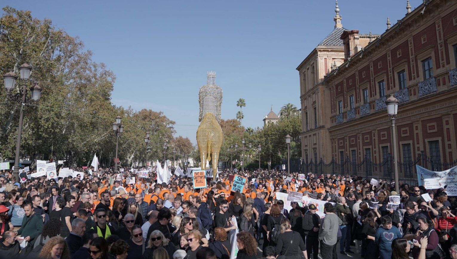 La manifestación que se ha celebrado este martes en Sevilla.