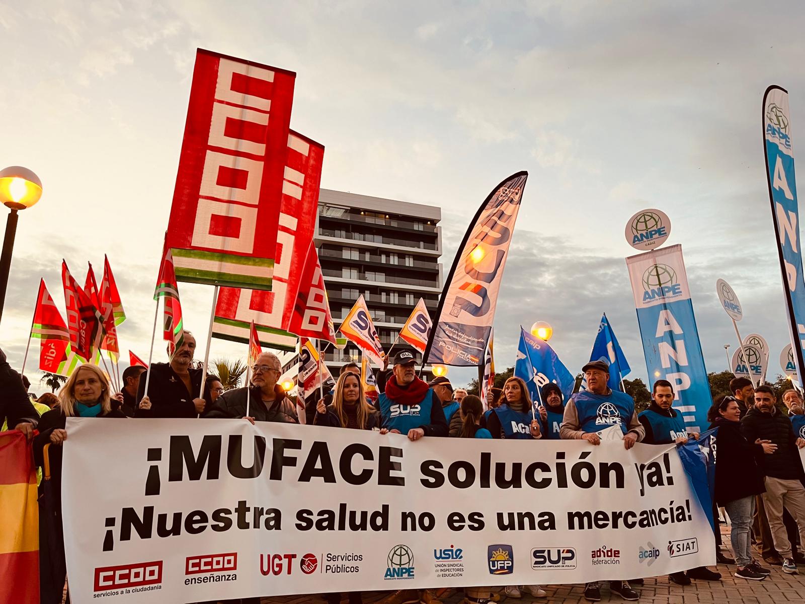 Manifestaciones por Muface, este miércoles.