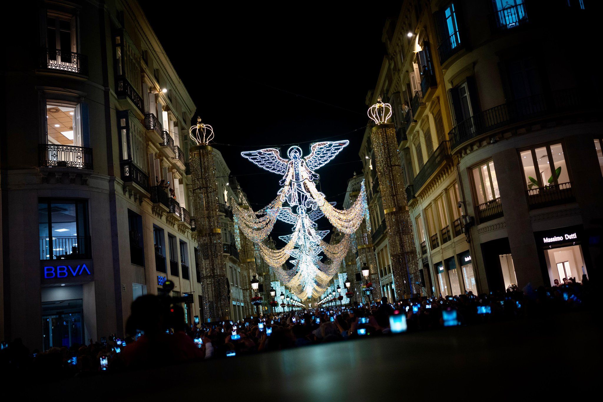 El alumbrado de Navidad en la calle Larios, Málaga, que llenó el centro de la ciudad.