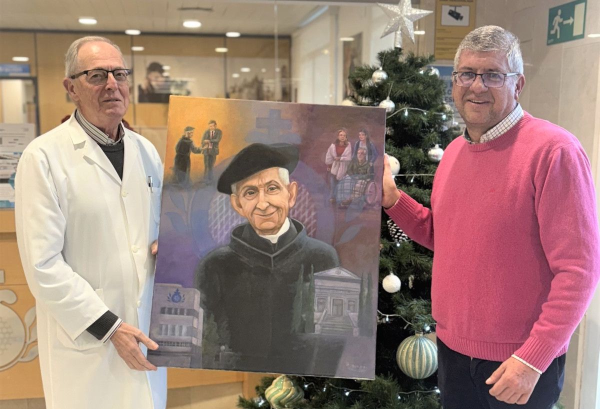 Un retrato del Hermano Adrián donado por el pintor Quirós Bertolet.