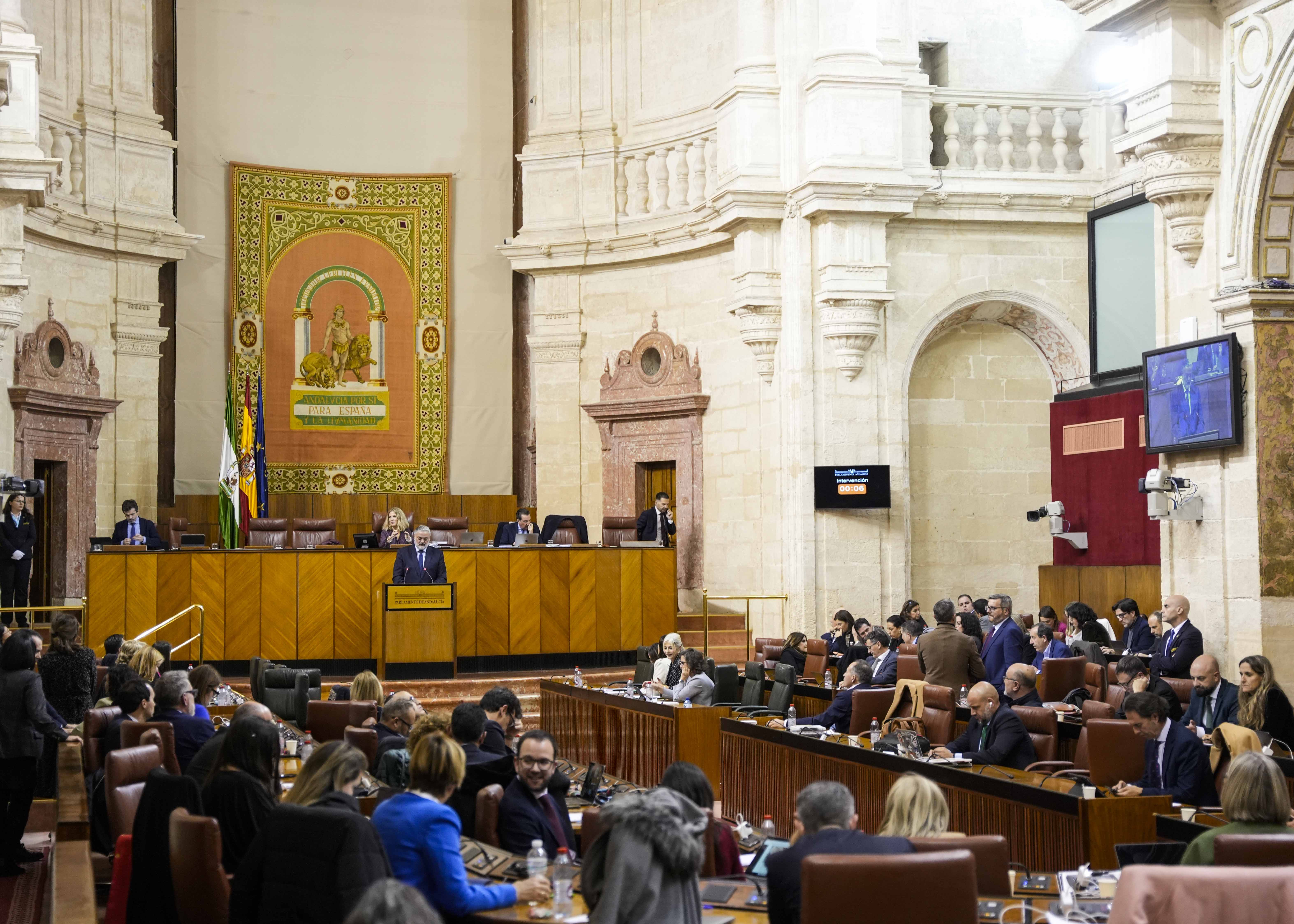 Un momento de la sesión en el Parlamento, este miércoles.