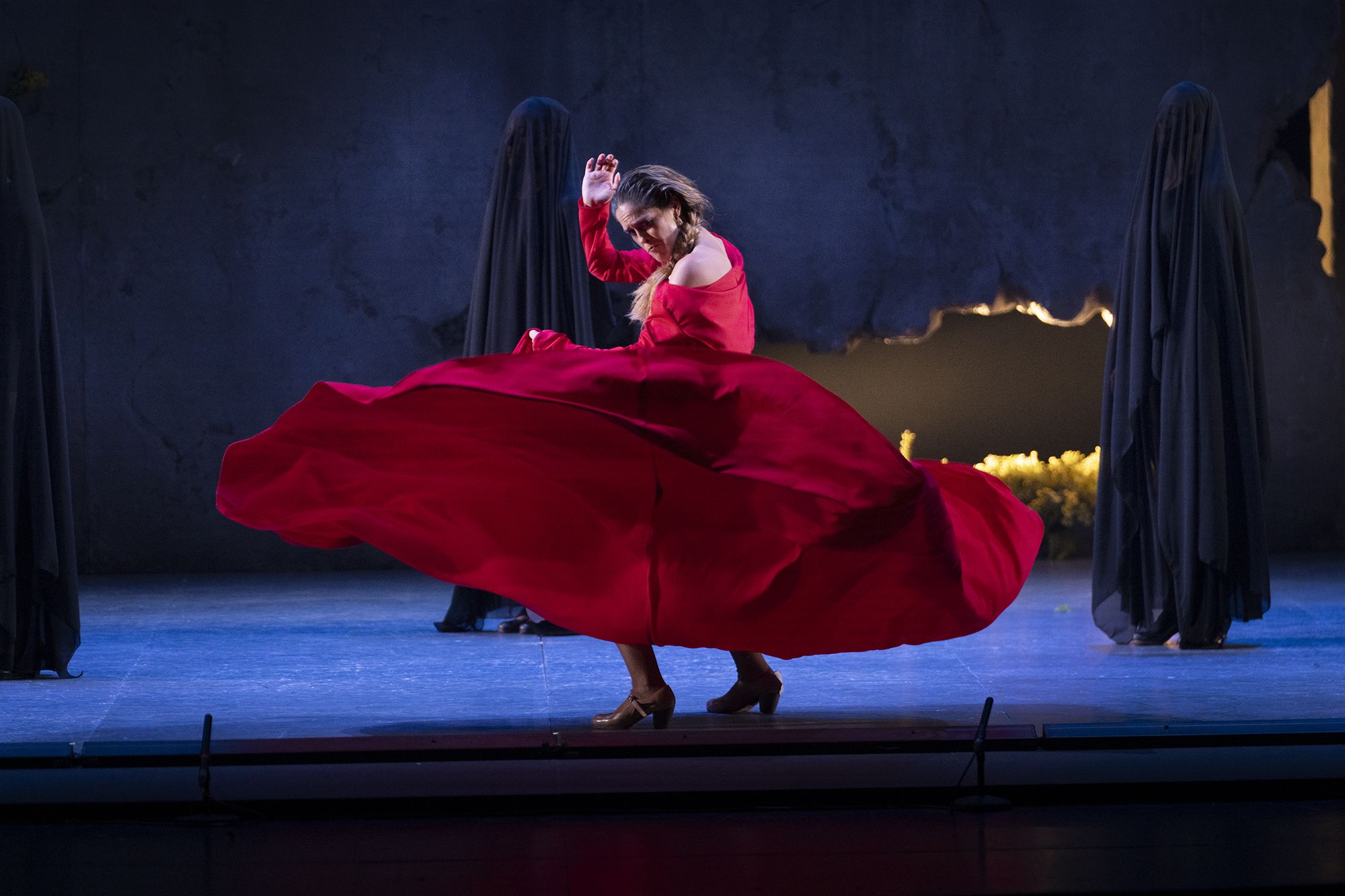 Patrica Guerrero al frente del Ballet Flamenco de Andalucía en la pasada Bienal de Flamenco de Sevilla