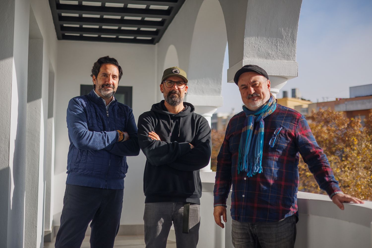 Antonio González, Íñigo Gómez y Antonio Juan Giménez en el 'Coworking Cultura y Empresa Cámara de Jerez'.