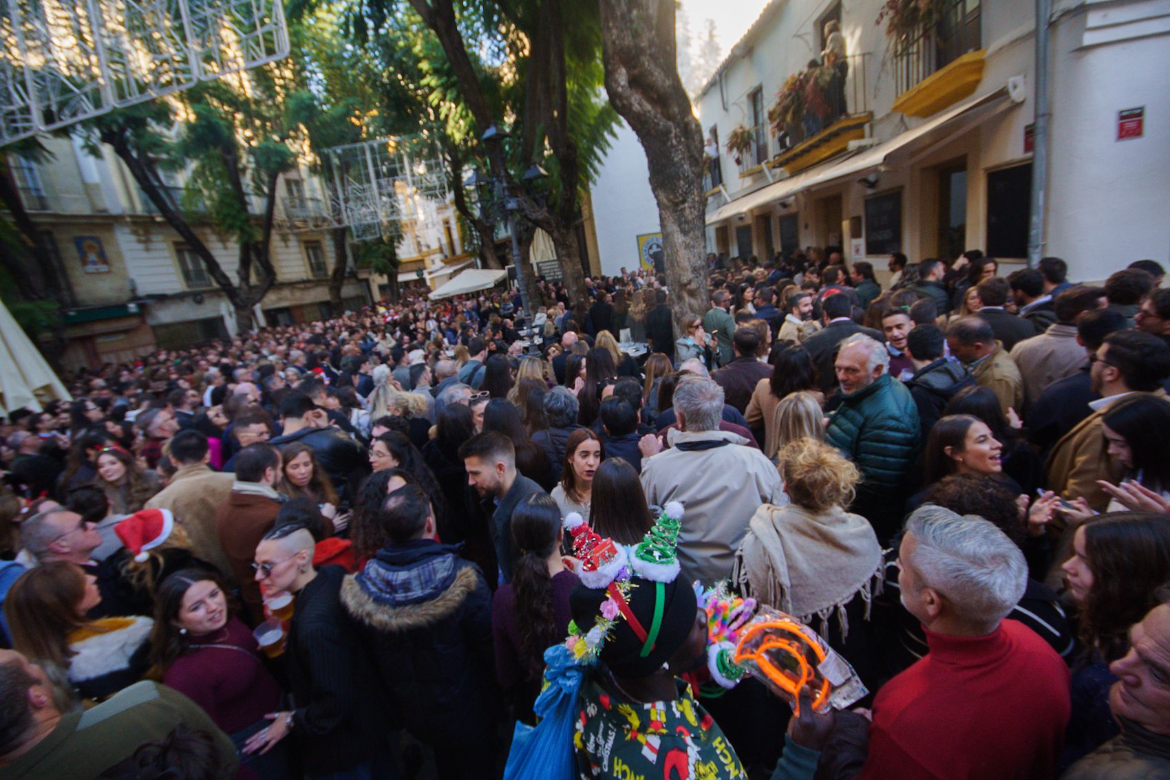 La plaza de la Yerba en la 'Tardebuena' de Jerez.