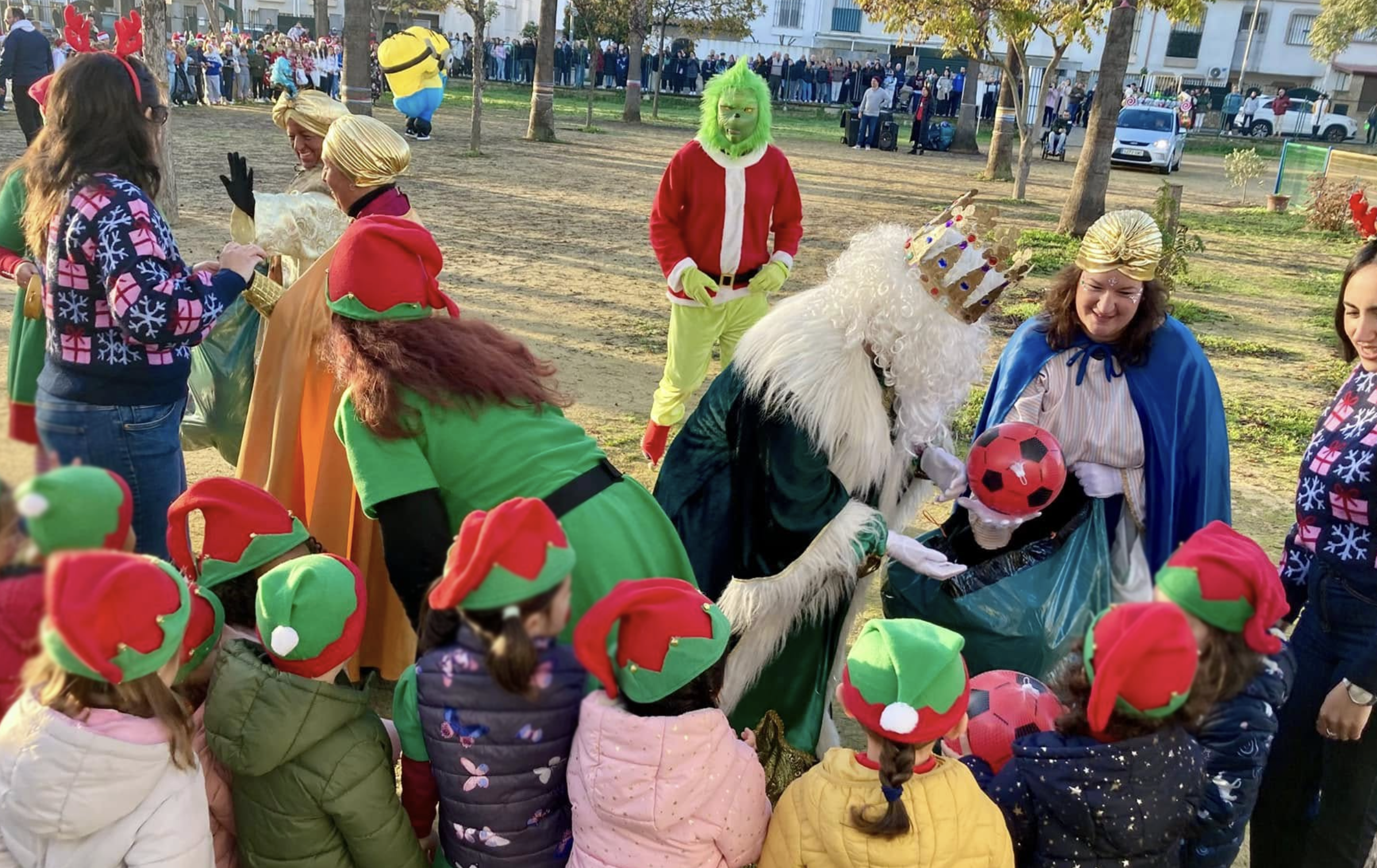 Los Reyes Magos, en su visita al CEIP Arana Beato de Jerez.