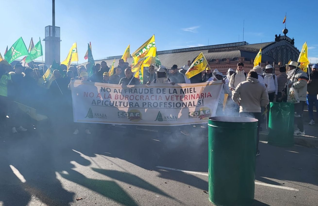 Protesta de agricultores contra el acuerdo con Mercosur.