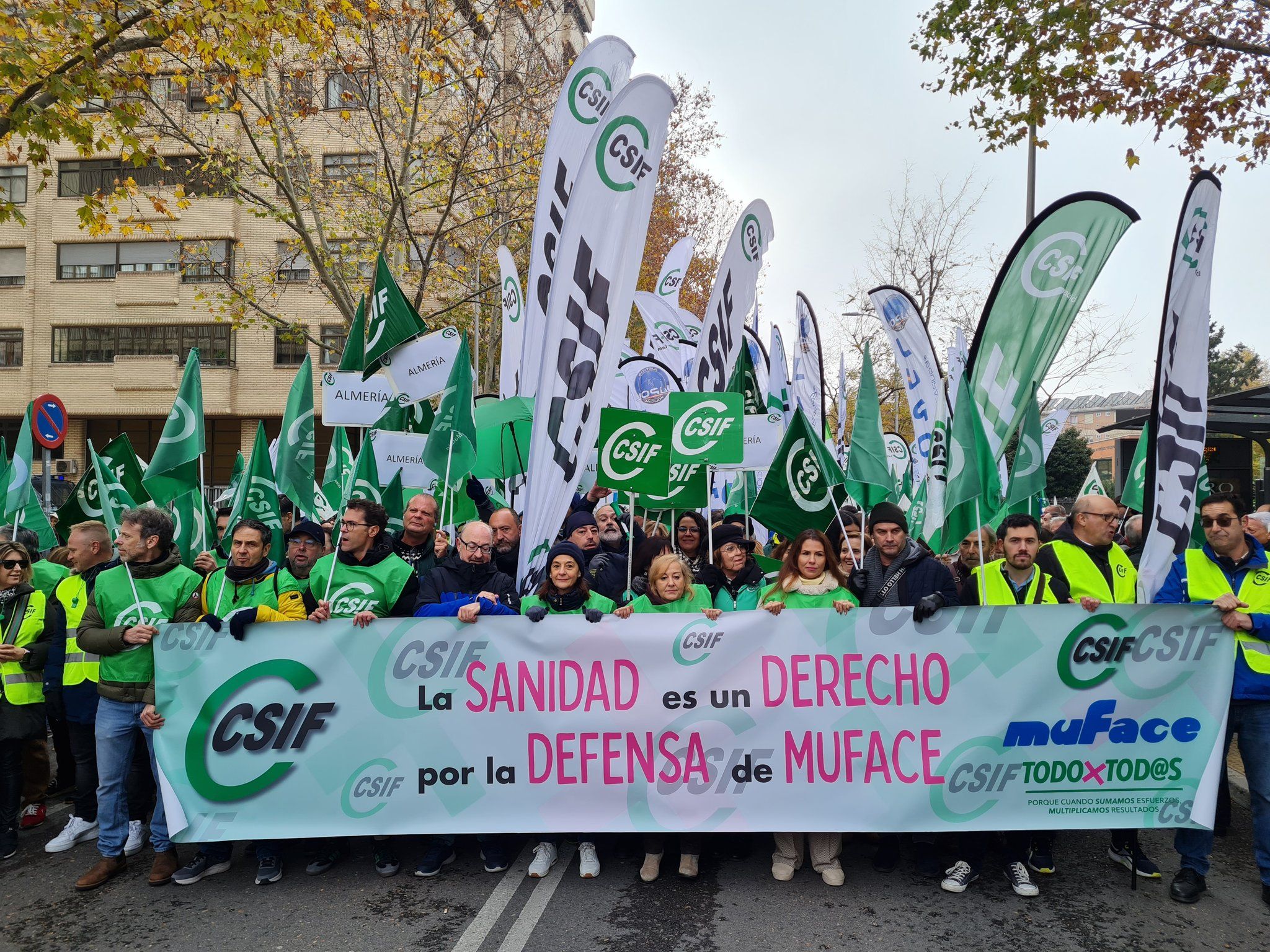 Manifestación reciente por Muface.