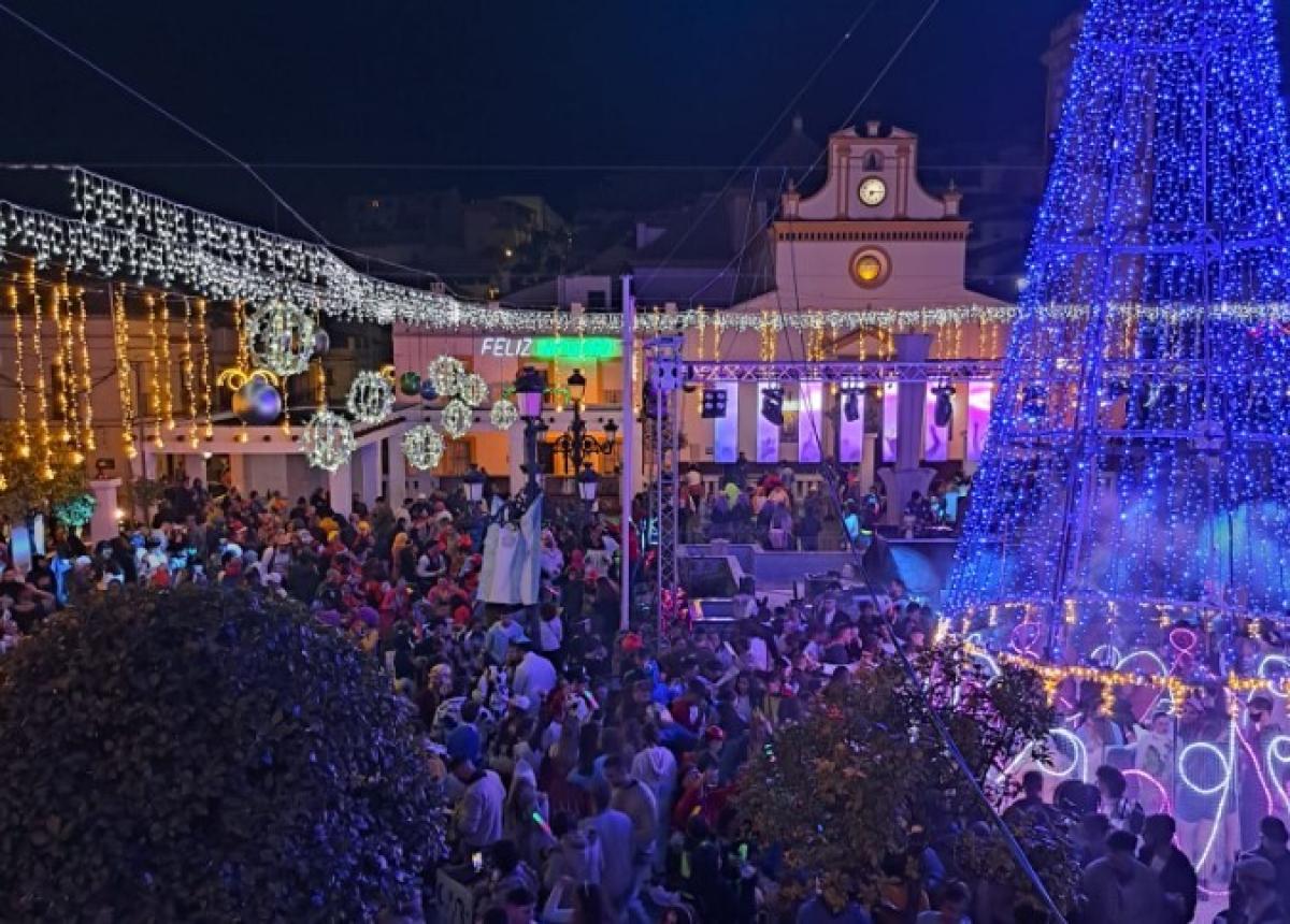 La plaza de la Constitución de Prado del Rey en Nochevieja en una fotografía del Ayuntamiento.