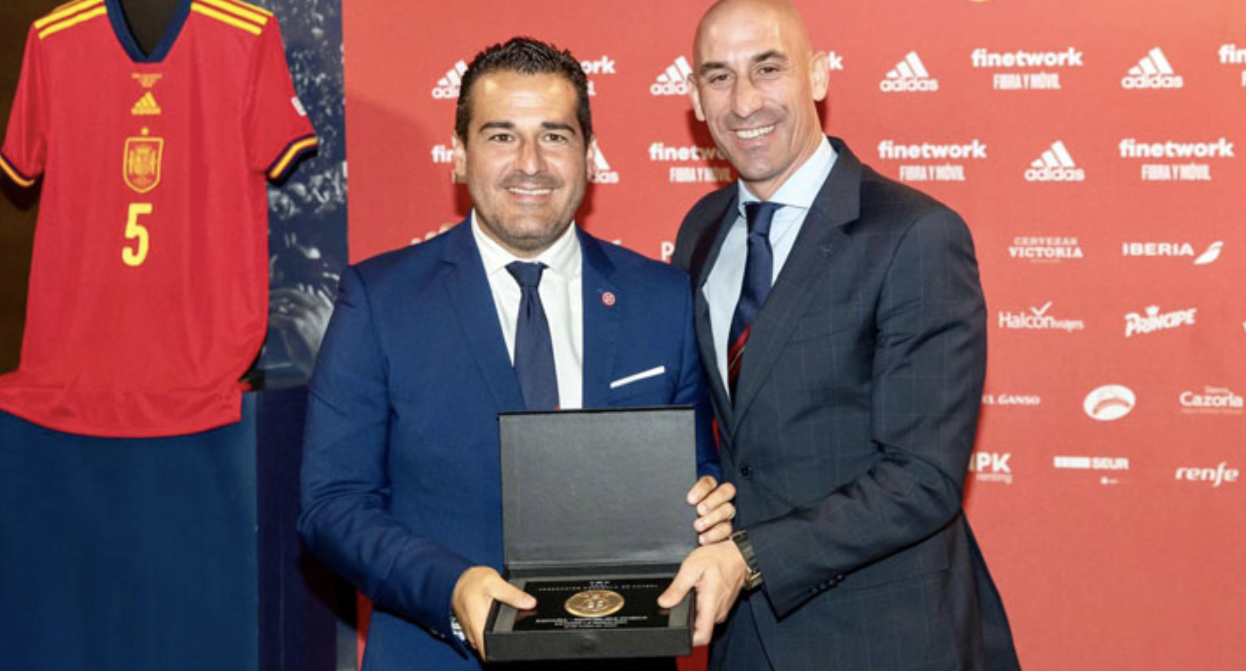 Pablo Lozano, con Luis Rubiales, en un acto como presidente de la RFAF y vicepresidente de la RFEF.