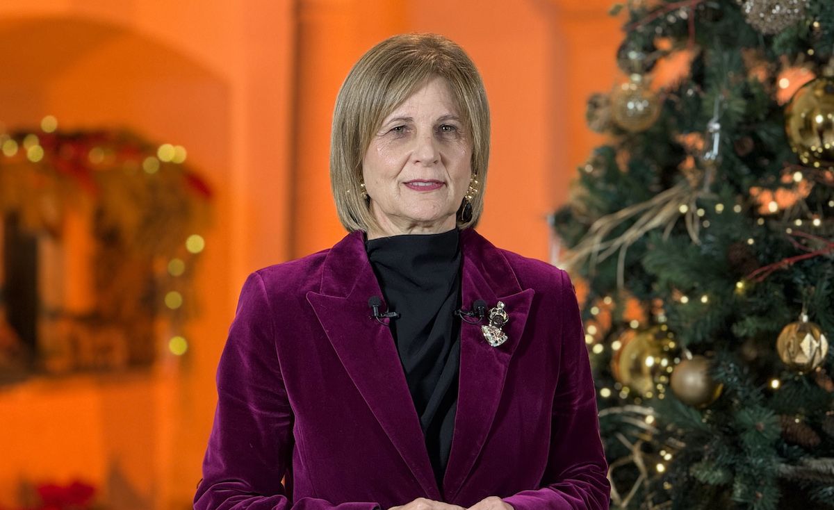 María José García-Pelayo, alcaldesa de Jerez, durante el discurso de Navidad.