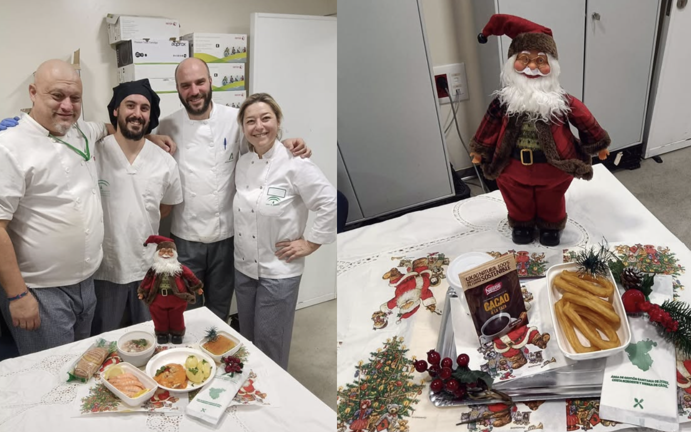 400 menús especiales de Nochevieja y churros con chocolate por Año Nuevo en el Hospital de Jerez.