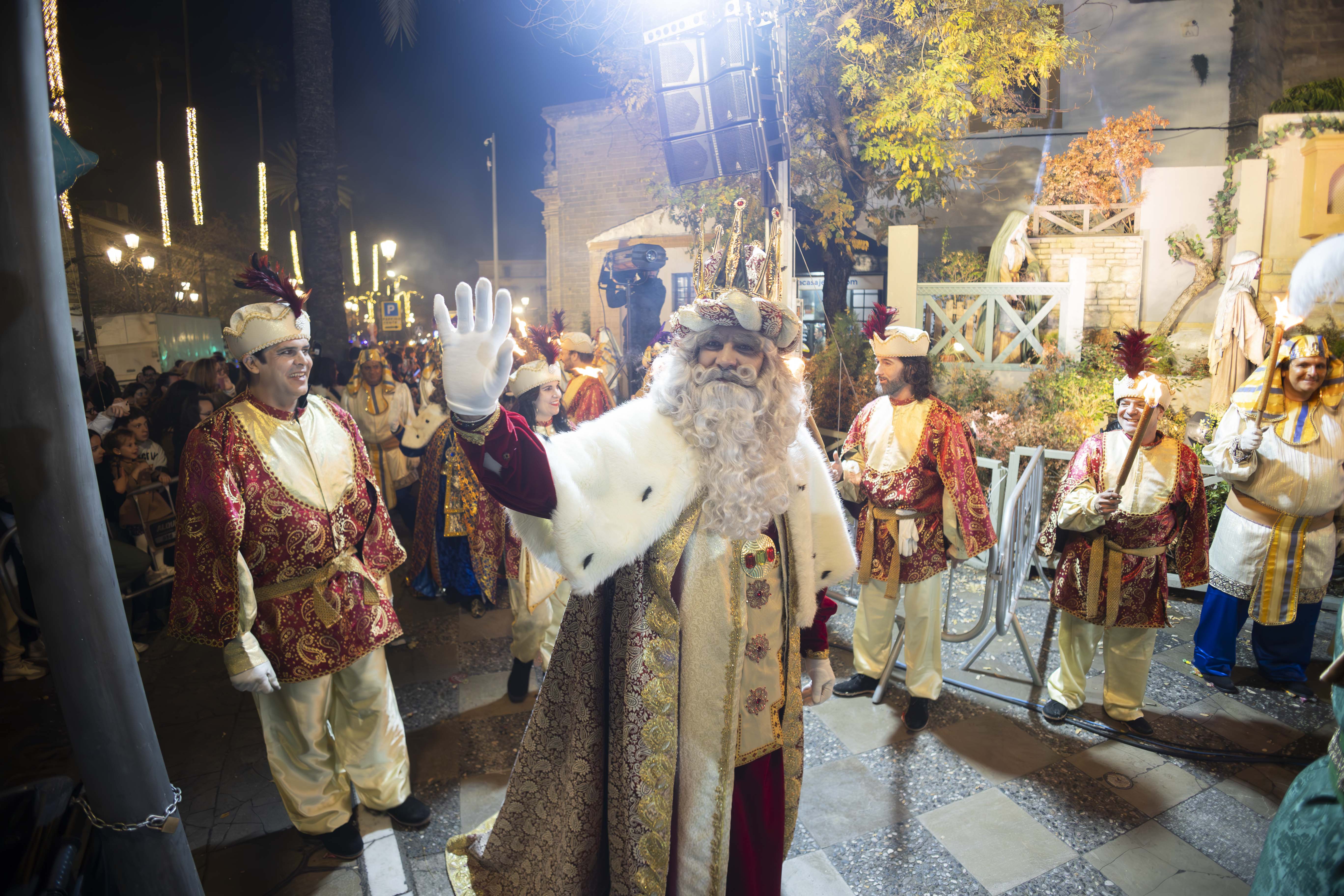 Los Reyes Magos de Jerez, en la cabalgata de este 4 de enero.