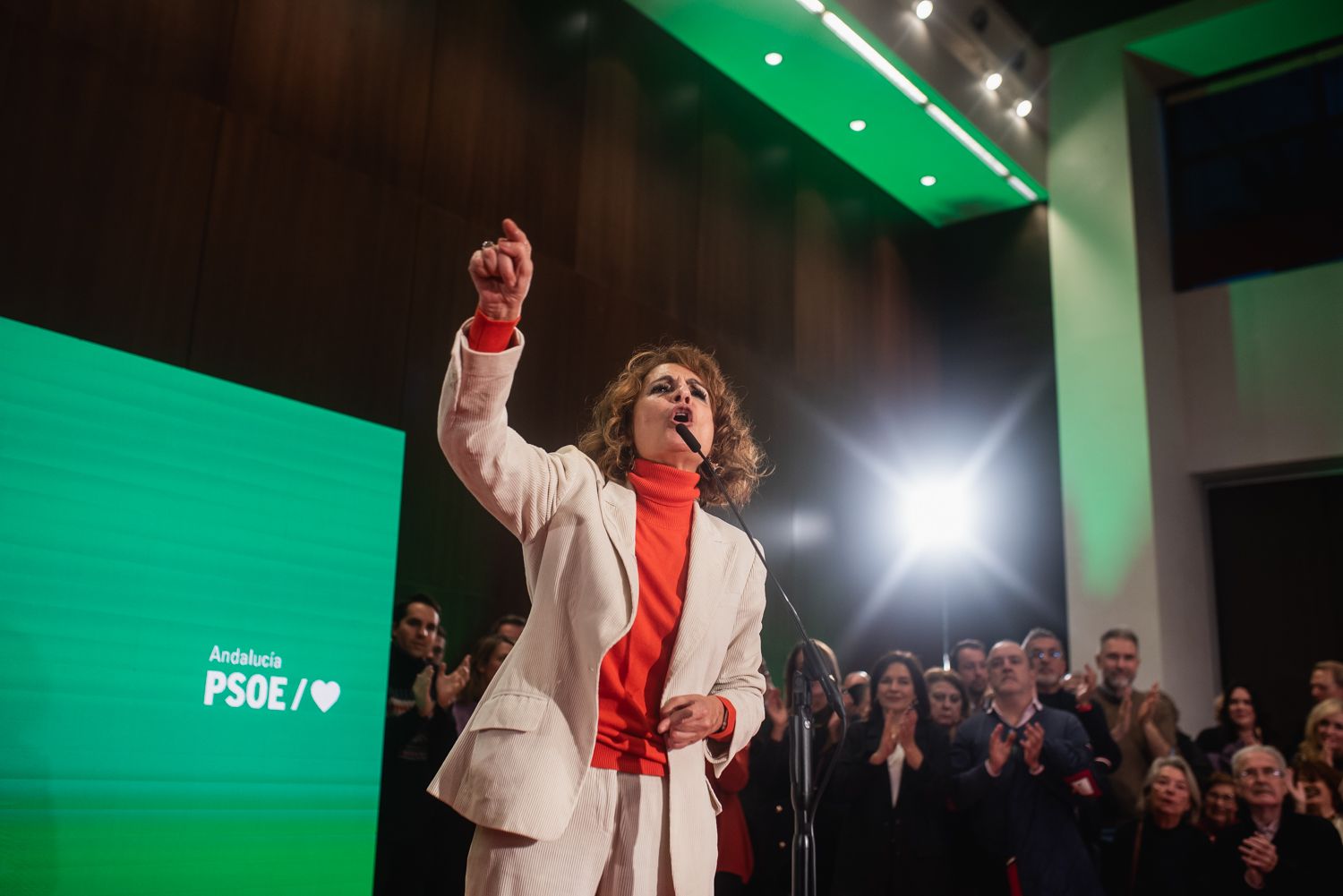 María Jesús Montero en la presentación de su candidatura.