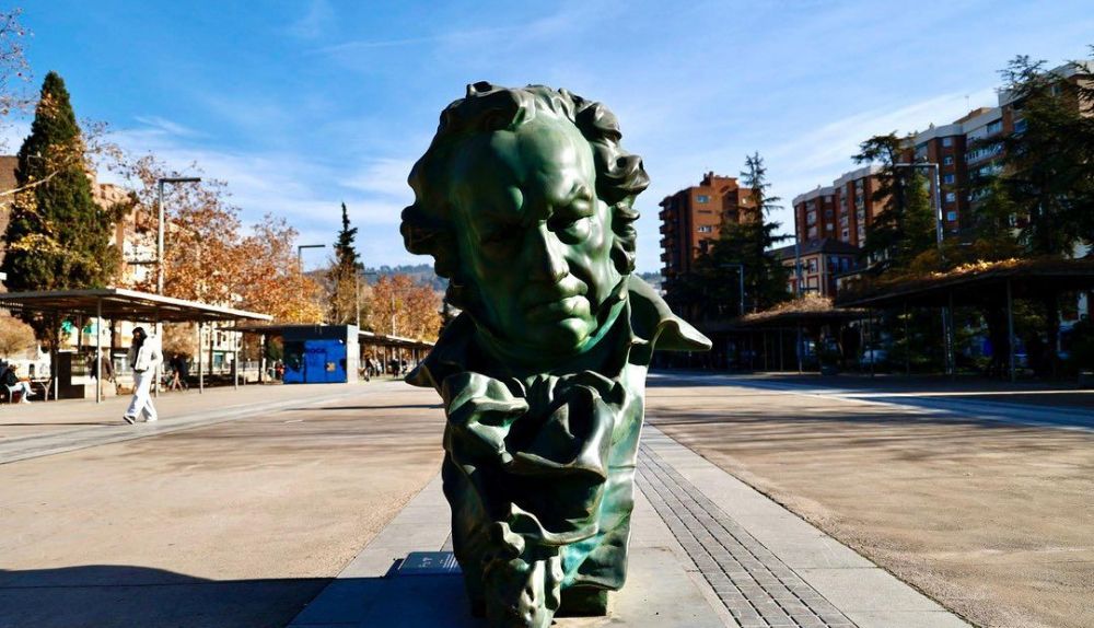 Uno de los 'cabezones' de Goya ubicados en Granada.