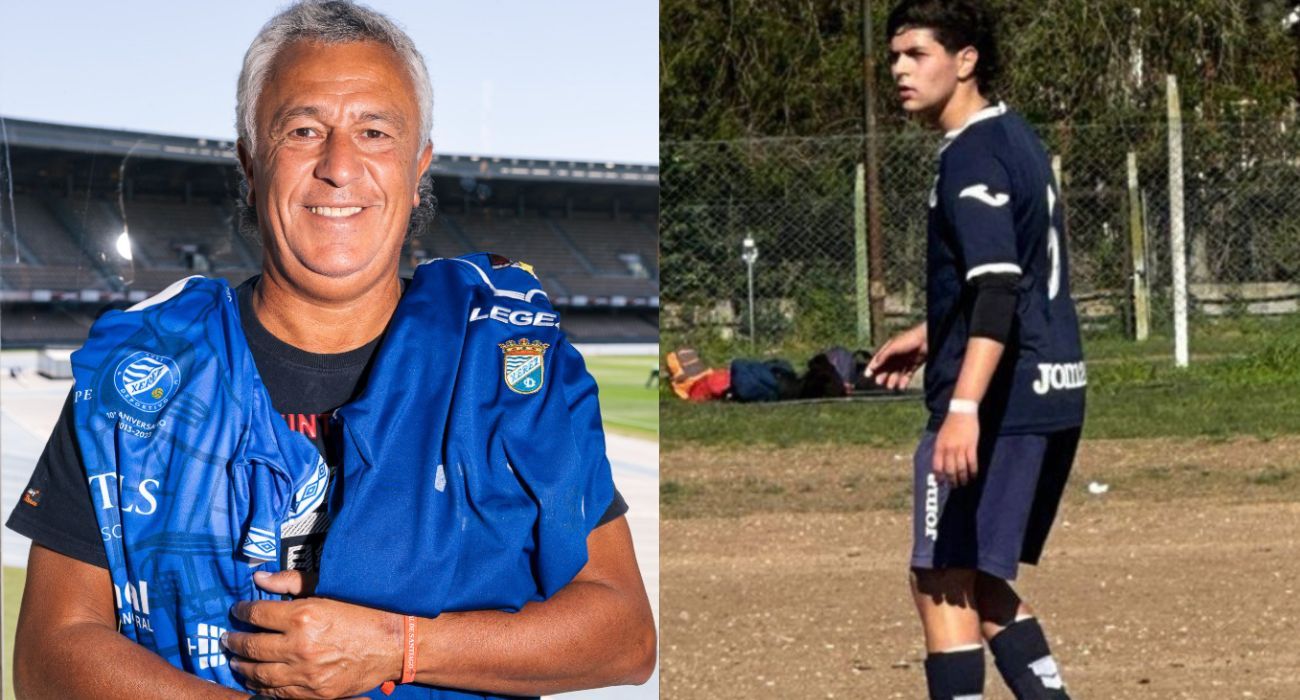 Néstor Gorosito, en su última visita a Jerez, y su hijo Bruno, que ha fichado por el juvenil del Xerez CD.