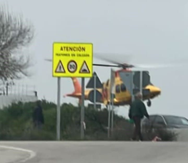 Helicóptero de emergencia en Cuartillos.