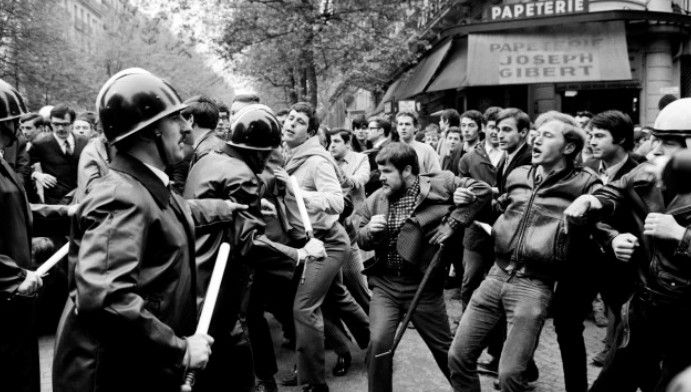 Enfrentamientos CRS y estudiantes-6 de mayo de 1968