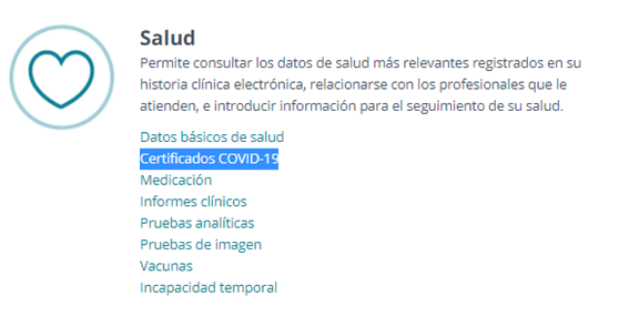 Certificado covid en Andalucía.