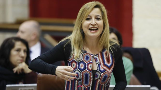 La diputada granadina de Adelante Andalucía en su escaño en el Parlamento andaluz.